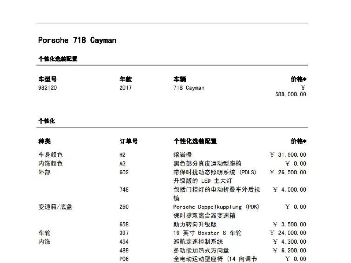 保時捷 718  2016款 Cayman 2.0T圖片