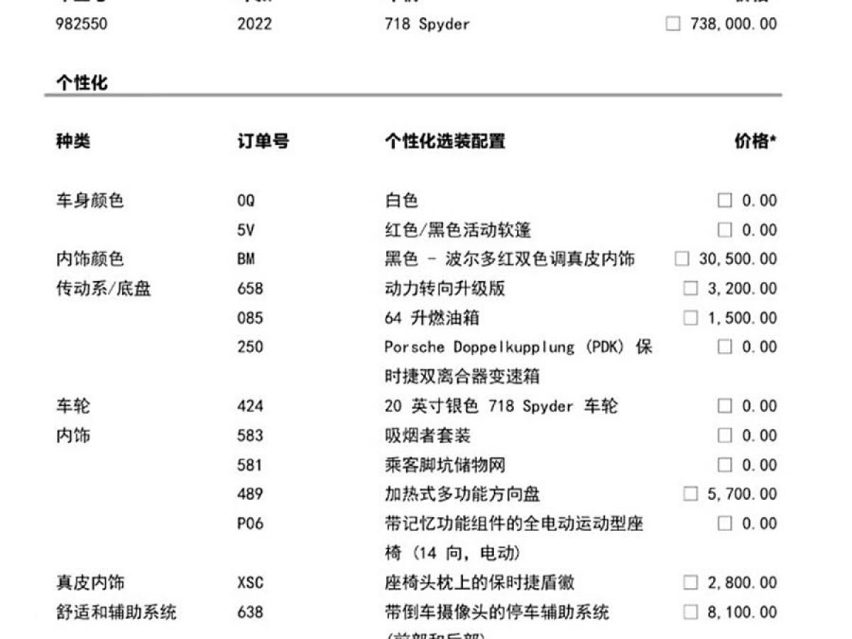 保時(shí)捷 718  2022款 Spyder 2.0T圖片