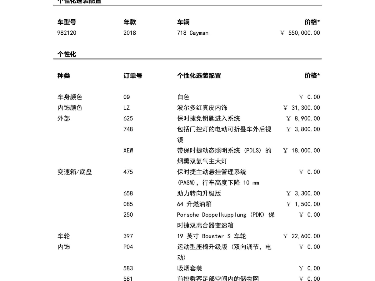 保時(shí)捷 718  2018款 Cayman 2.0T圖片