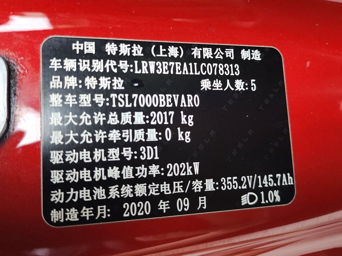 特斯拉 Model 3  2019款 标准续航后驱升级版图片