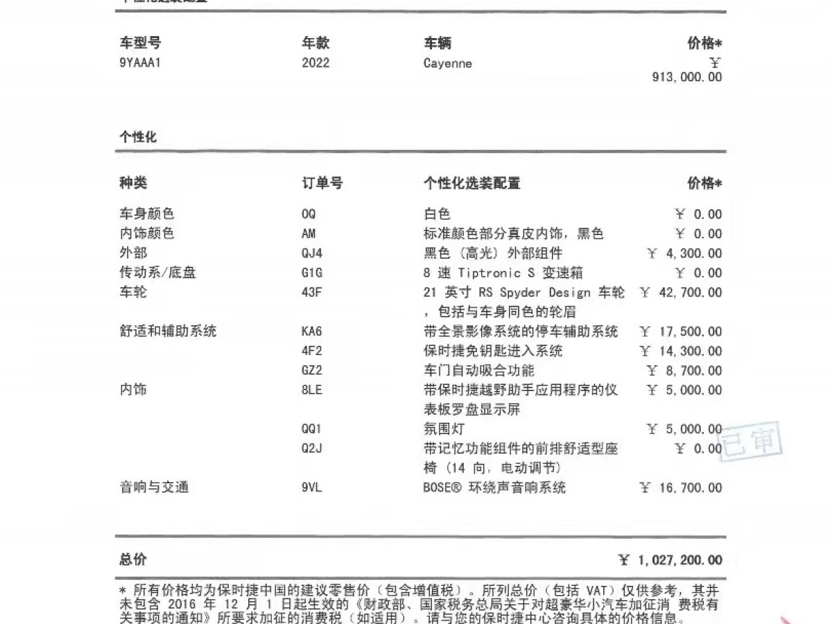 保時(shí)捷 Cayenne  2024款 Cayenne 3.0T圖片