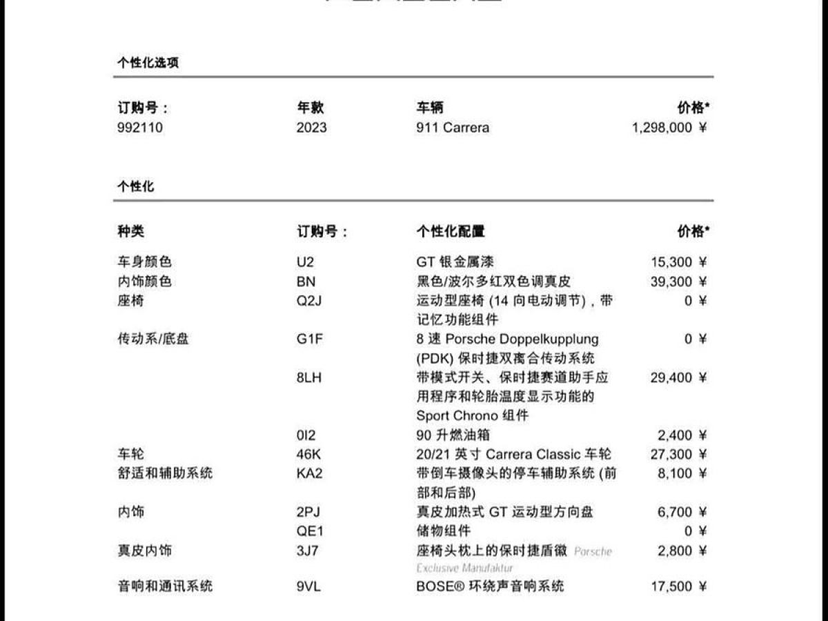 保時(shí)捷 911  2023款 Carrera 3.0T圖片