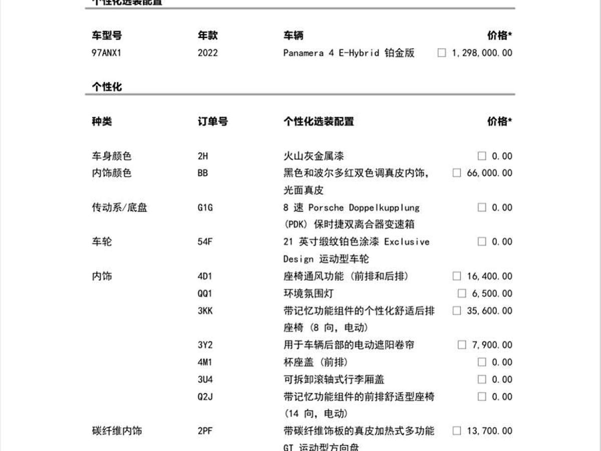 保時捷 Panamera新能源  2022款 Panamera 4 E-Hybrid 鉑金版 2.9T圖片