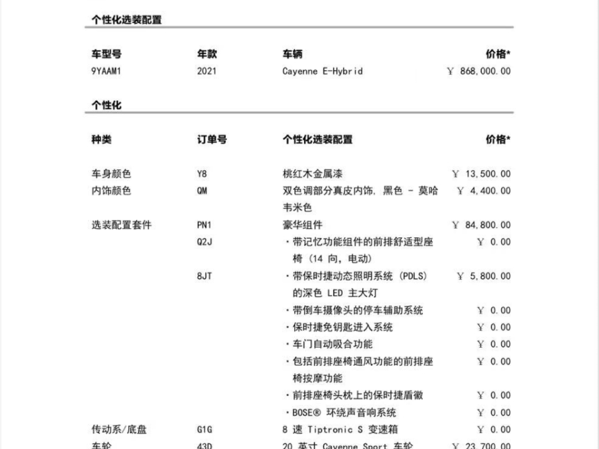 保時(shí)捷 Cayenne新能源 2021款 Cayenne E-Hybrid 2.0T圖片