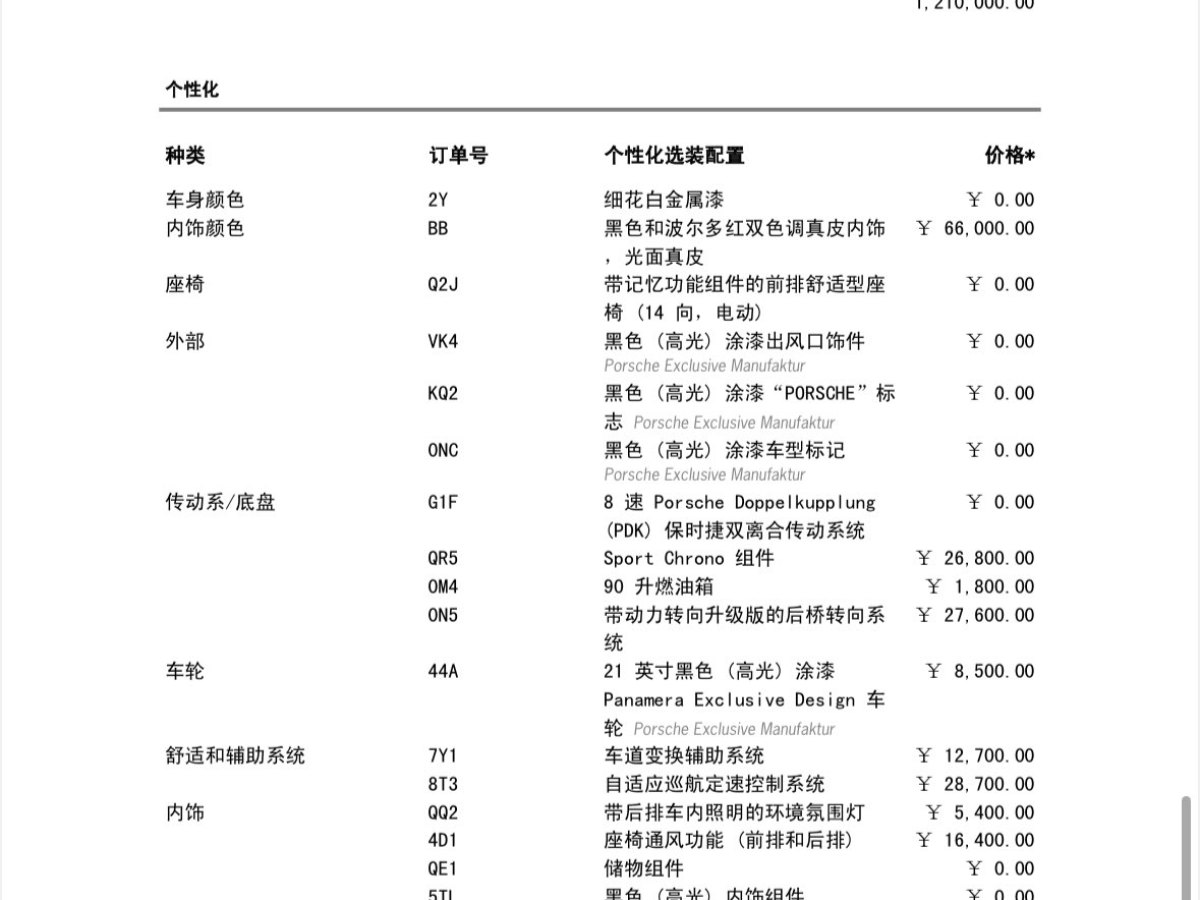 2023年9月保時捷 Panamera  2023款 改款 Panamera 行政加長鉑金版 2.9T