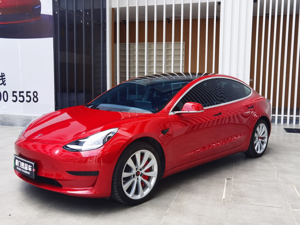 廈門2020年10月特斯拉modely2020款改款標準續航後驅升級版紅色手動擋