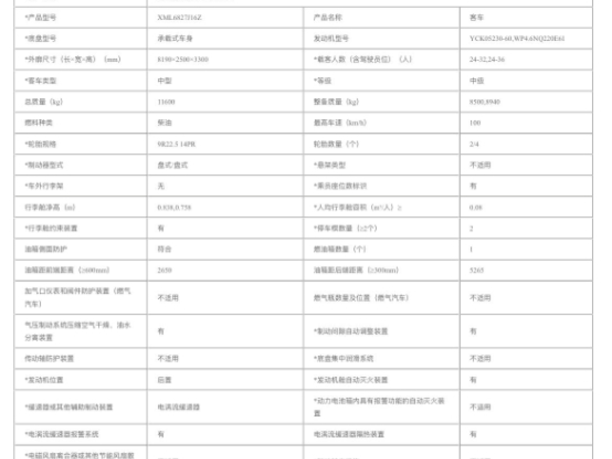 國(guó)六34座非營(yíng)運(yùn)有營(yíng)運(yùn)公告金旅6827型客車圖片