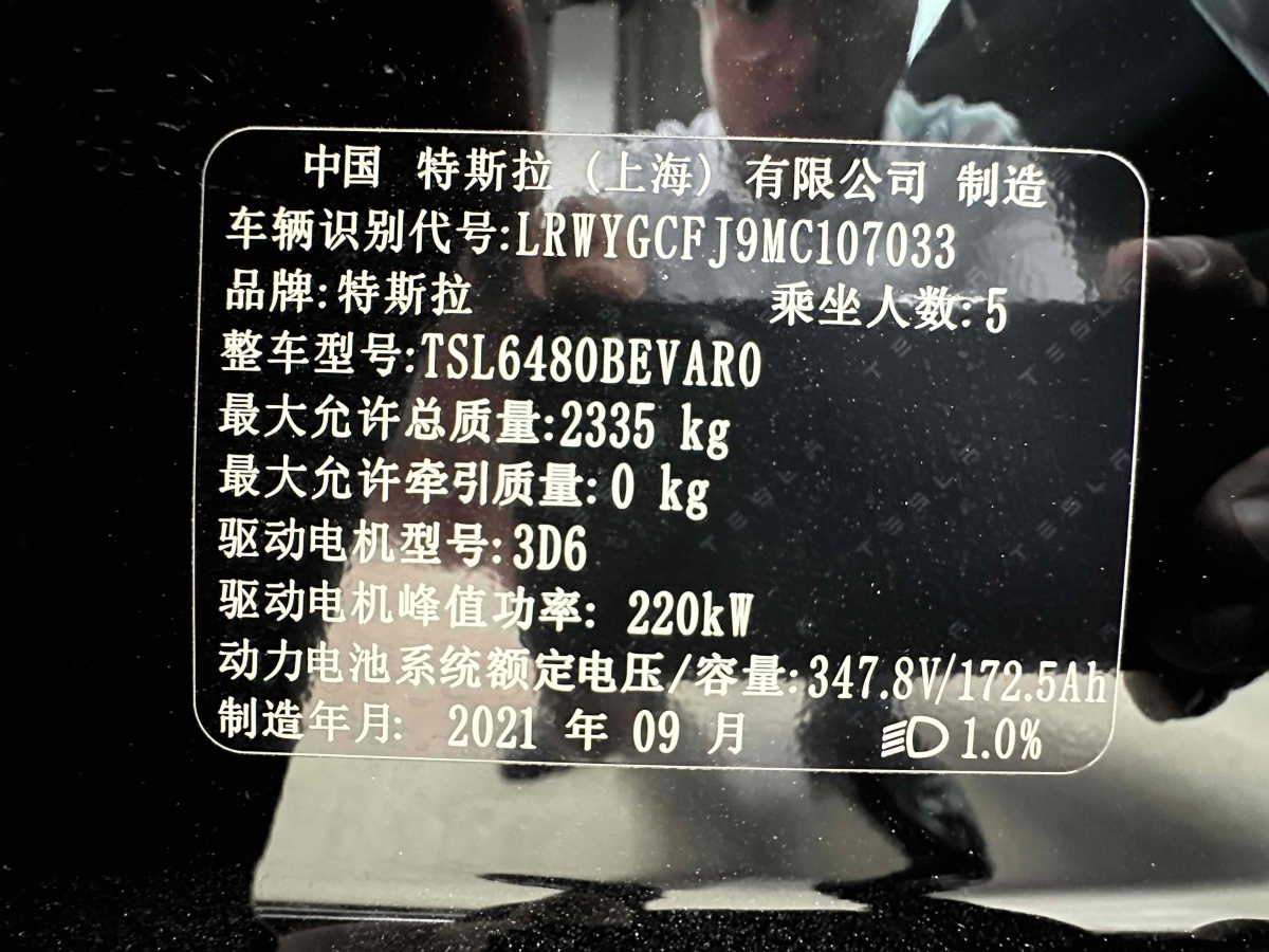 特斯拉 Model Y  2021款 標(biāo)準(zhǔn)續(xù)航后驅(qū)版圖片