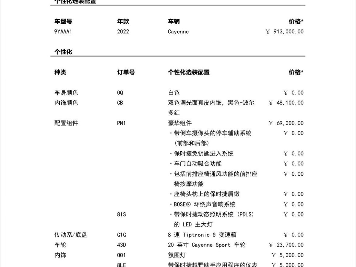 保時(shí)捷 Cayenne  2022款 Cayenne 3.0T 鉑金版圖片