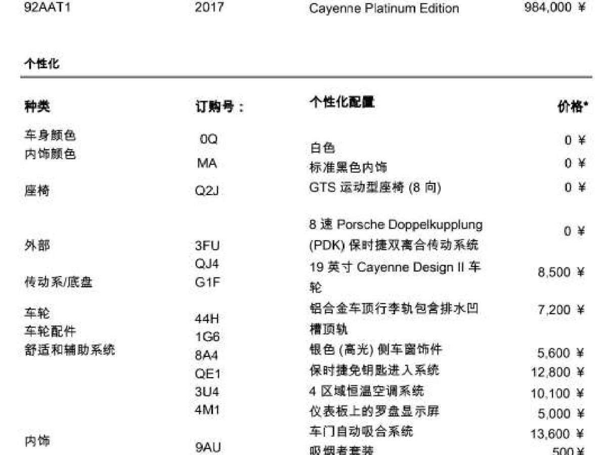 保时捷 Cayenne  2016款 Cayenne Platinum Edition 3.0T图片