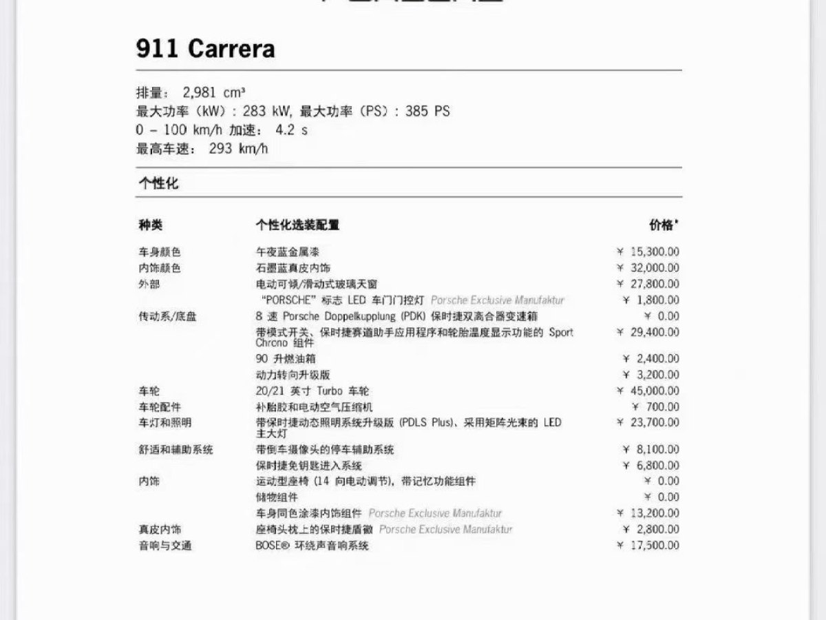 保時(shí)捷 911  2022款 Carrera 3.0T圖片