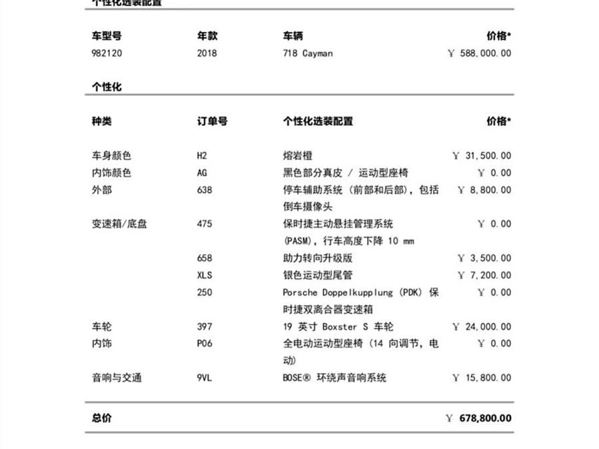 保時捷 718  2018款 Cayman 2.0T圖片