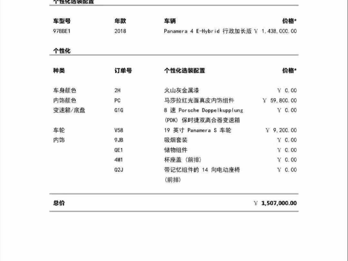 保時捷 Panamera新能源  2018款 Panamera 4 E-Hybrid 2.9T圖片