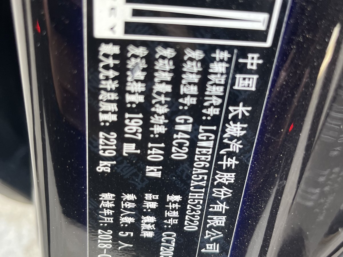 WEY VV5  2019款 升级款 2.0T 两驱旗舰型图片