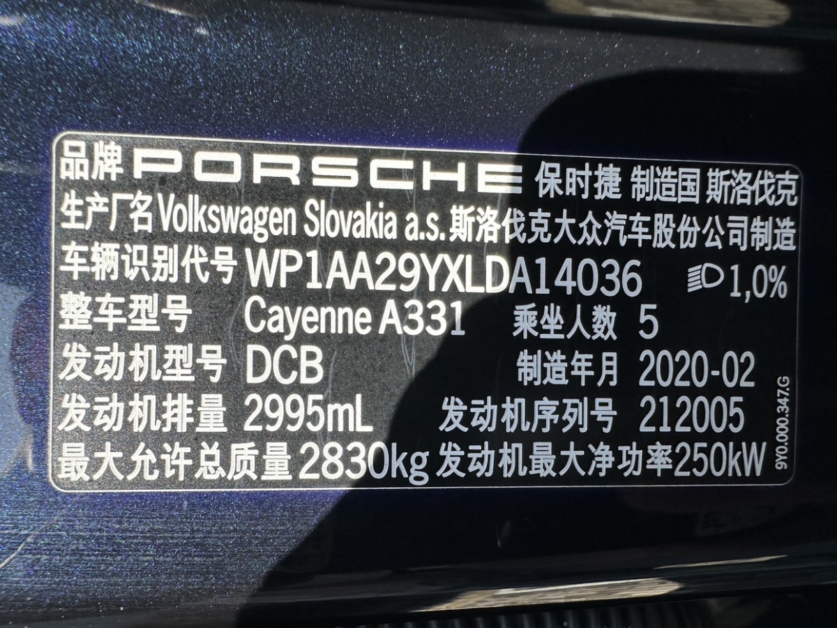 保時捷 Cayenne  2019款 Cayenne 3.0T圖片