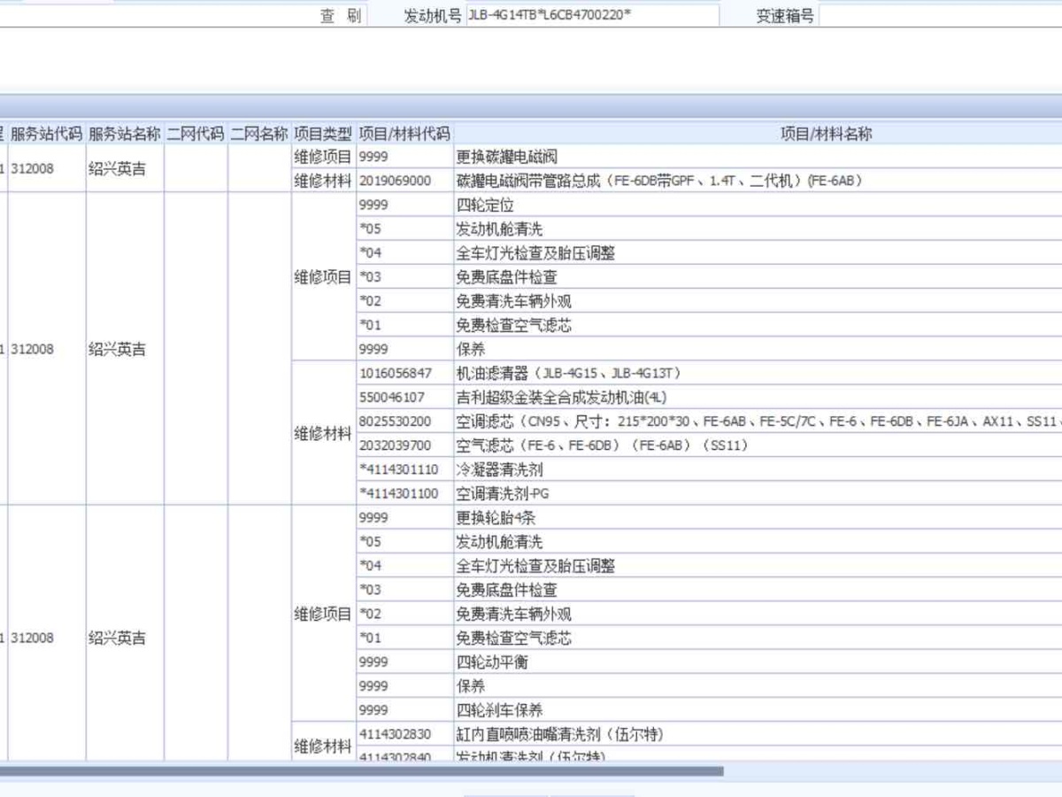 2020年6月吉利 繽瑞  2020款 改款 1.4T CVT亞運版