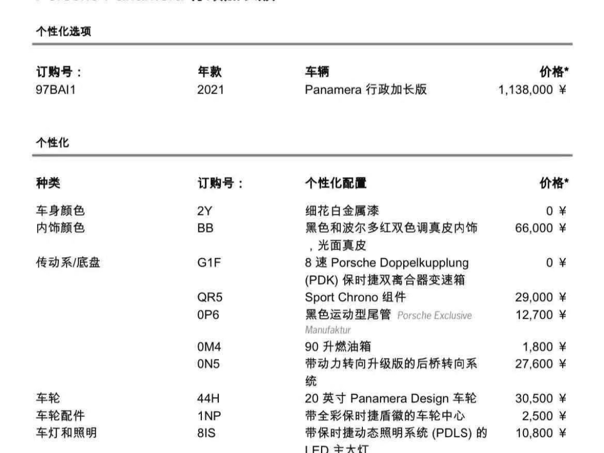 保時捷 Panamera  2021款 Panamera 4 行政加長版 2.9T圖片