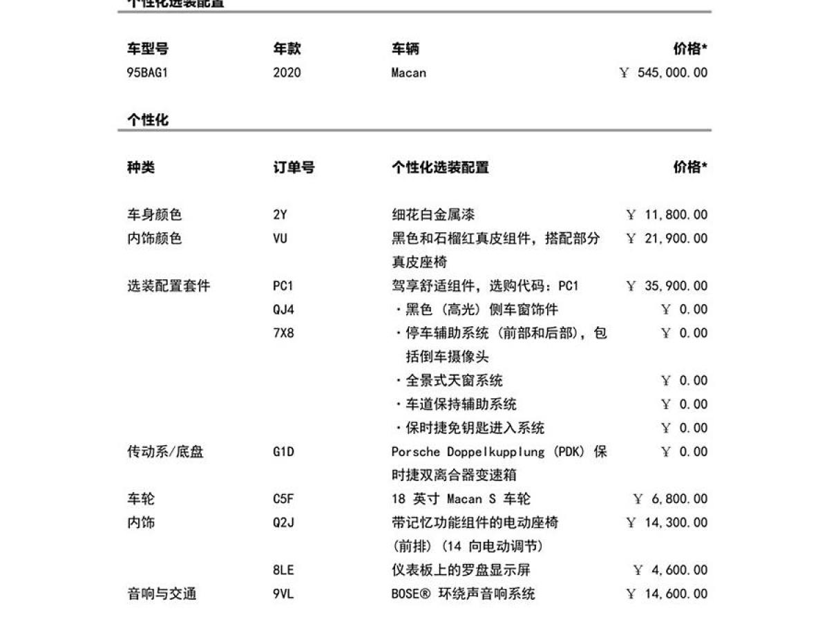 保時(shí)捷 Macan  2020款 Macan 2.0T圖片