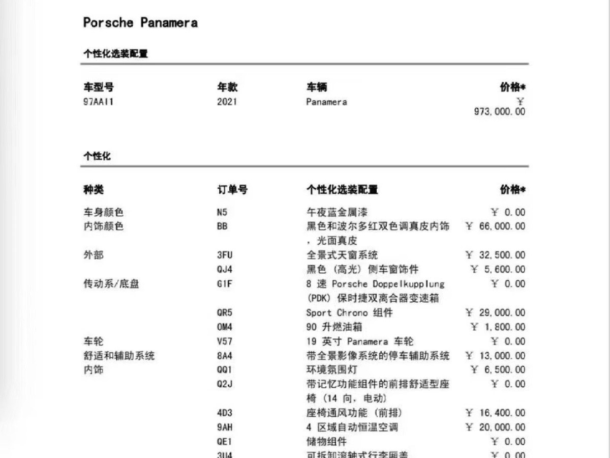 2022年3月保時捷 Panamera  2022款 Panamera 2.9T 鉑金版