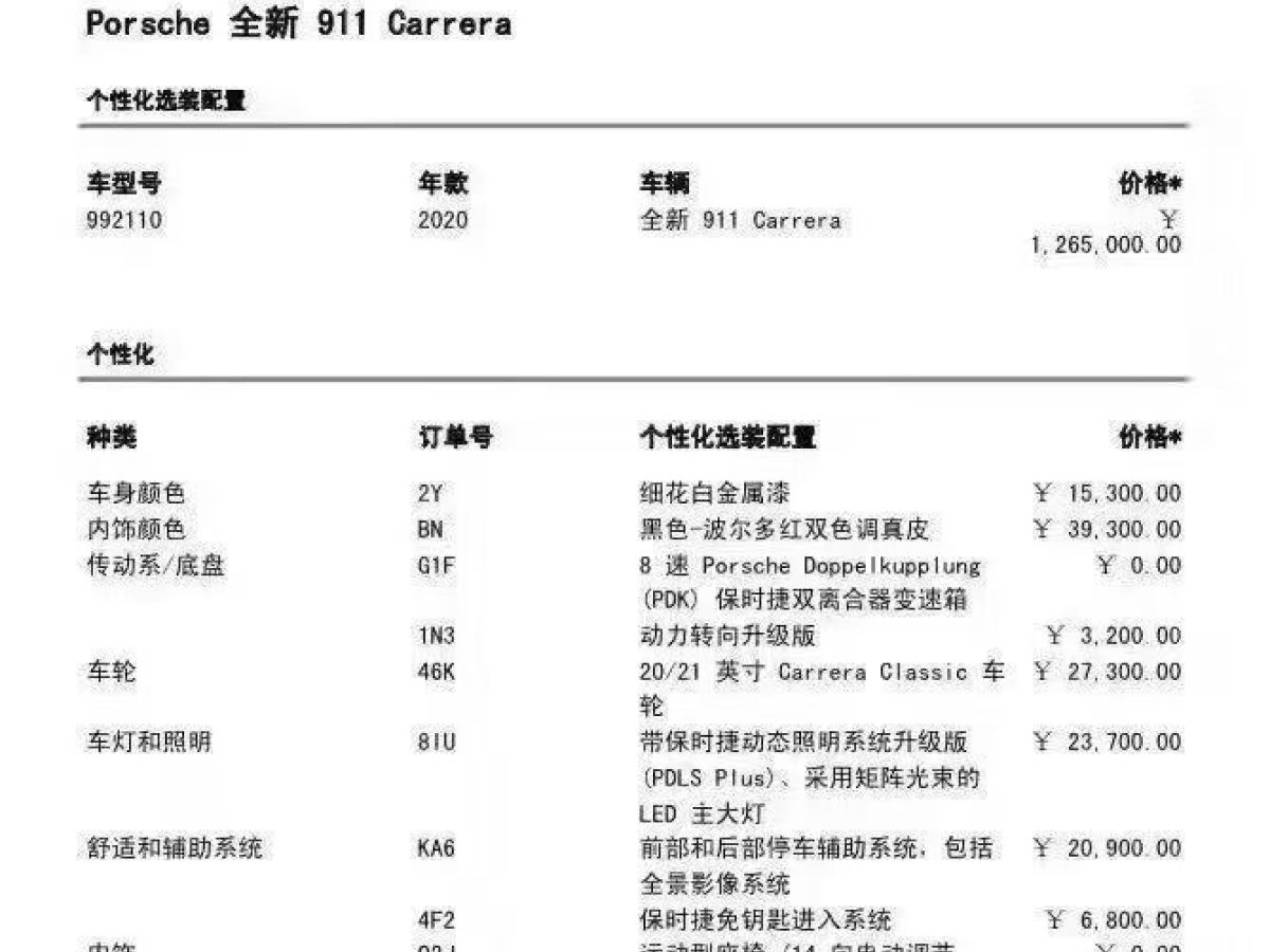 保時捷 911  2020款 Carrera 3.0T圖片