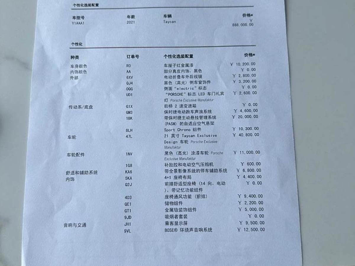 2022年10月保時(shí)捷 Taycan  2022款 改款 Taycan