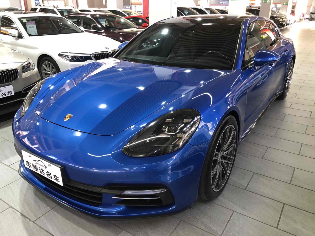 佛山2019年2月保時捷panamera2014款panamera30t藍色手動擋