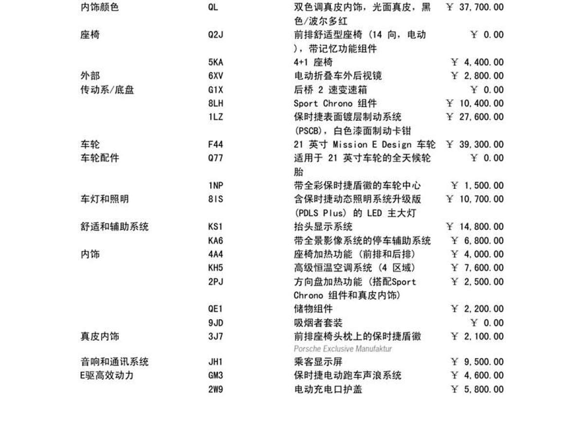 2023年11月保時(shí)捷 Taycan  2022款 改款 Taycan