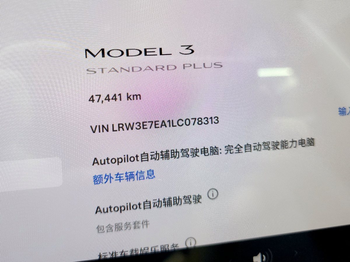 特斯拉 Model 3  2019款 标准续航后驱升级版图片