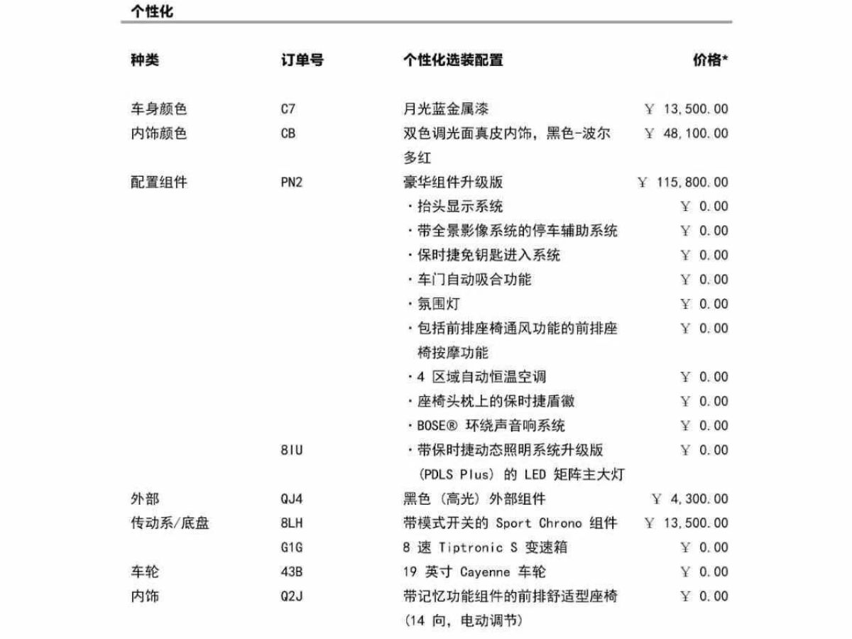 保時(shí)捷 Cayenne  2022款 Cayenne 3.0T 鉑金版圖片