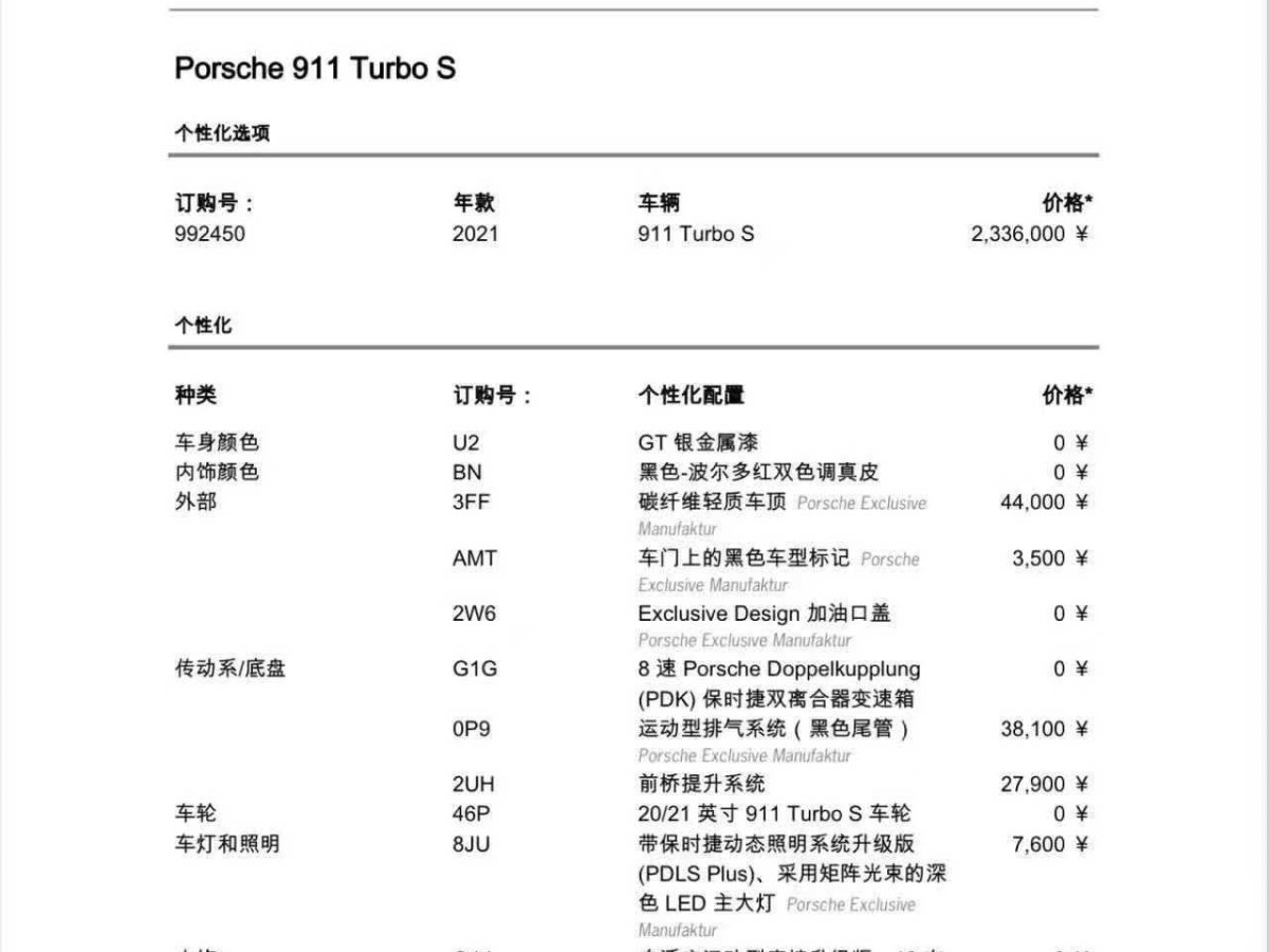 保時捷 911  2023款 Turbo S 3.7T圖片