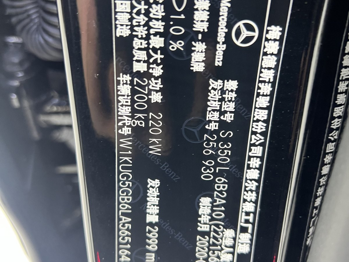 奔馳 奔馳S級  2020款 S 350 L 商務(wù)型 臻藏版圖片