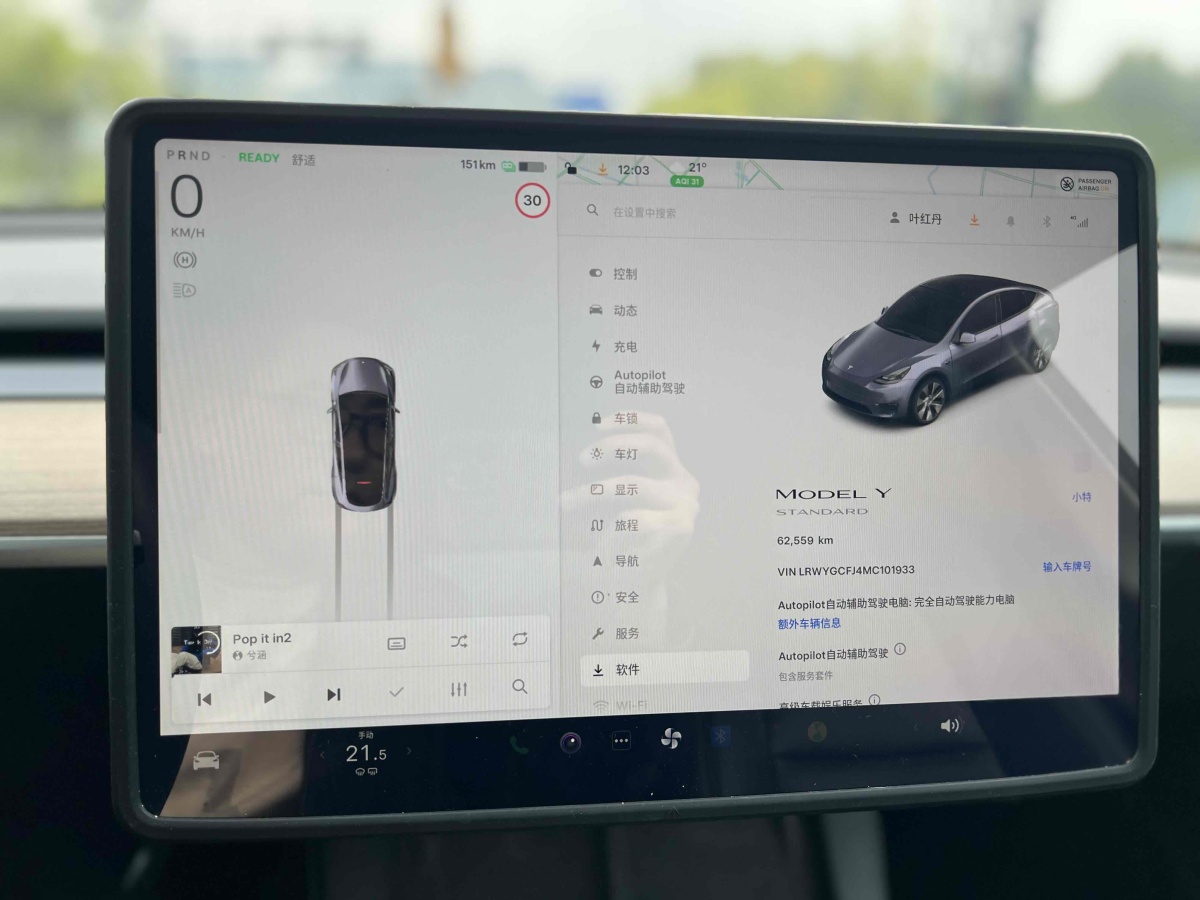 特斯拉 Model Y  2021款 改款 標準續(xù)航后驅(qū)升級版圖片