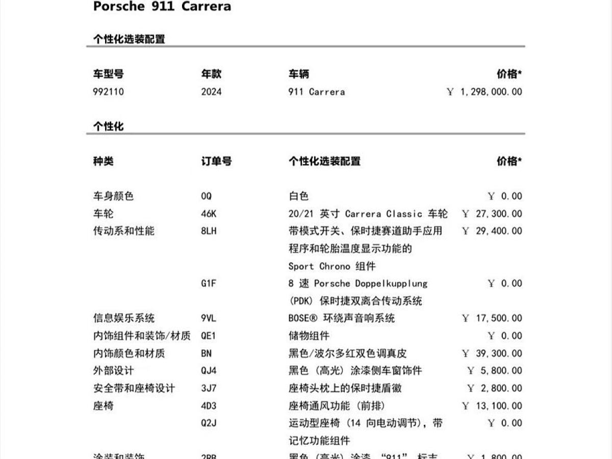 保時捷 911  2023款 Carrera 3.0T圖片