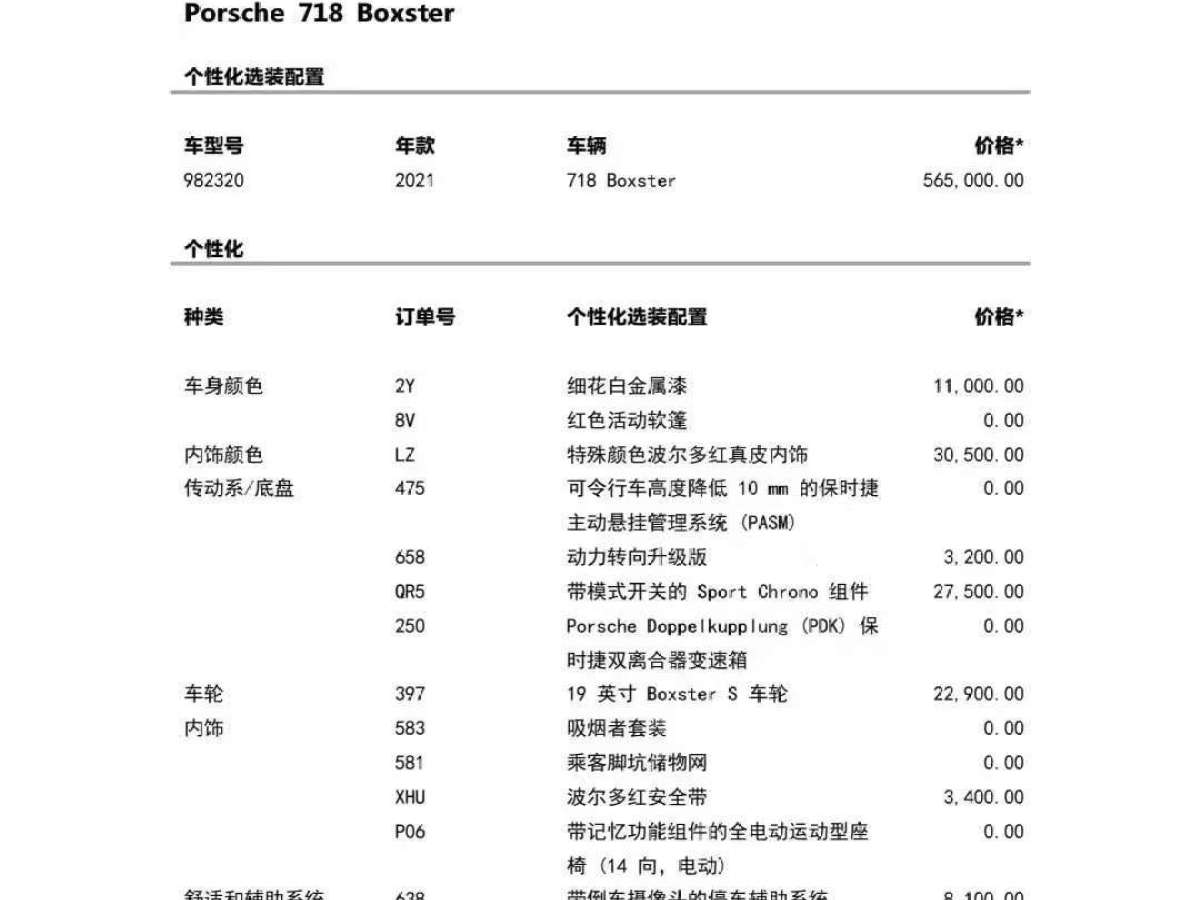 保時(shí)捷 718  2020款 Boxster 2.0T圖片